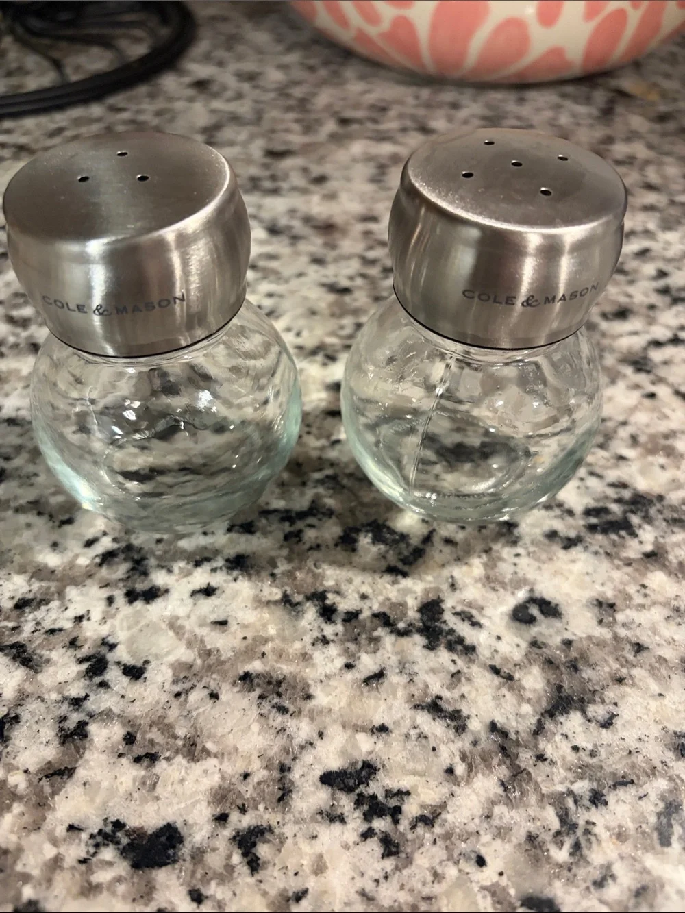Stainless Steel and Clear Glass Salt and Pepper Shakers - Stainless